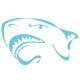 Sticker Tête requin bleu pervenche B