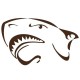 Sticker Tête requin marron B