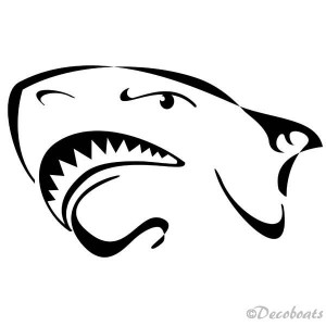 Sticker Tête requin noire B