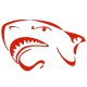 Sticker Tête requin rouge feu B