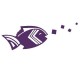 Sticker Poisson carré amethyste tri