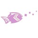 Sticker Poisson carré lilas tri