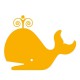 Stickers Baleine jaune moutarde bab