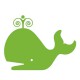 Stickers Baleine vert clair bab