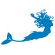 Sticker sirène bleu ocean tribord