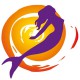 Autocollant Sirene soleil orge violet tri
