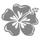 Sticker Hibiscus argent