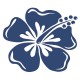 Sticker Hibiscus bleu charbon
