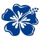 Sticker Hibiscus bleu reflex