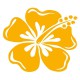 Sticker Hibiscus jaune moutarde