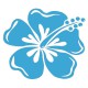 Grand sticker Hibiscus bleu ciel