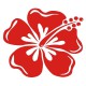 Grand sticker Hibiscus rouge feu