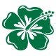 Grand sticker Hibiscus vert emeraude