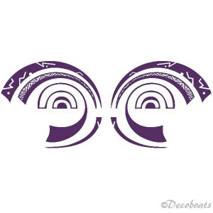 Lot de 2 stickers Yeux Polynésiens
