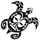 Sticker Tortue Maori noir