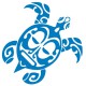 Sticker Tortue Maori bleu ocean