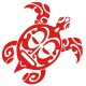 Sticker Tortue Maori rouge feu