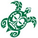 Sticker Tortue Maori vert emeraude