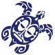 Sticker Tortue Maori bleu nordique