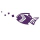 Sticker Poisson carré amethyste