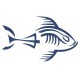 Piranha squelette tribord bleu charbon