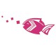 Sticker Poisson carré magenta