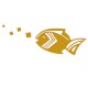 Sticker Poisson carré ocre jaune