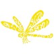 Sticker Libellule jaune babord