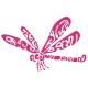 Sticker Libellule magenta babord