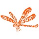 Sticker Libellule orange babord