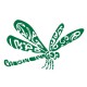 Sticker Libellule vert emeraude tribord