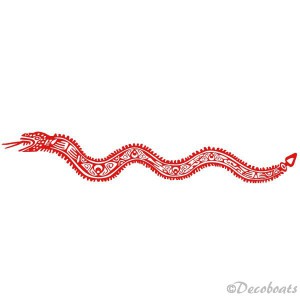 Sticker serpent de mer rouge feu babord