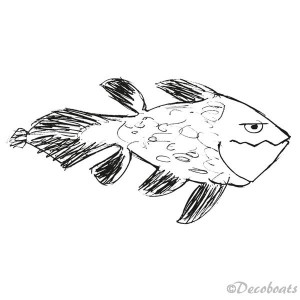 Sticker dessin poisson