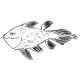 Sticker dessin poisson