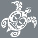 Sticker Tortue Maori blanche