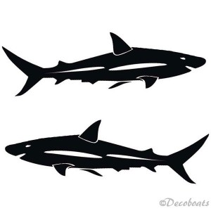 Lot de 2 grands stickers requins