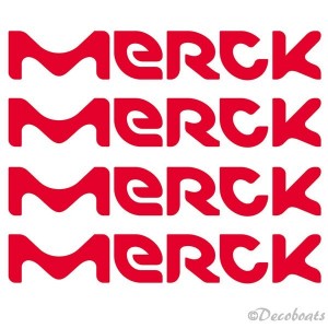 lot de 4 stickers voile logo Merck