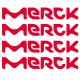 lot de 4 stickers voile logo Merck