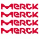 lot de 4 stickers voile logo Merck