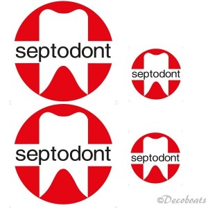 lot de 4 adhésifs logos sponsor Septodont voile et coque