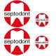 lot de 4 adhésifs logos sponsor Septodont voile et coque