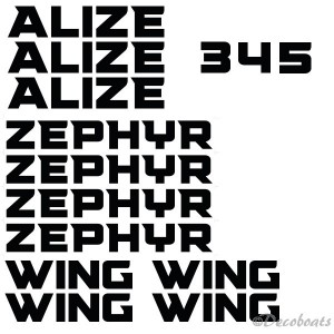 Lot de 14 adhésifs voile "Zephir"
