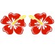 Stickers Hibiscus rouges et jaunes