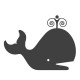 Sticker baleine gris metal