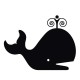 Sticker baleine noir