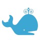 Sticker petite baleine bleu ciel