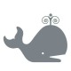 Sticker baleine gris souris