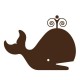 Sticker baleine marron