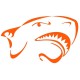 Sticker Tête requin orange