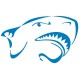 Sticker Tête requin bleu ocean